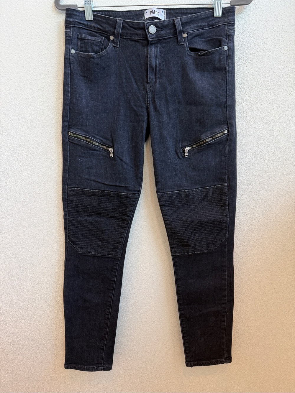 Paige Moto Black Jeans